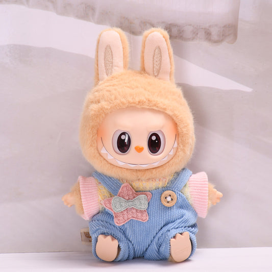17cm Labubu Gen 2 Sitting Party Casual Set | Doll Clothes for Keychain Charms | Clothes Only