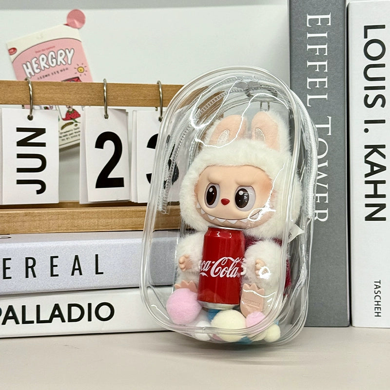 PVC Transparent Crossbody Bag | Dust-Proof Display Storage for Labubu & Cotton Dolls