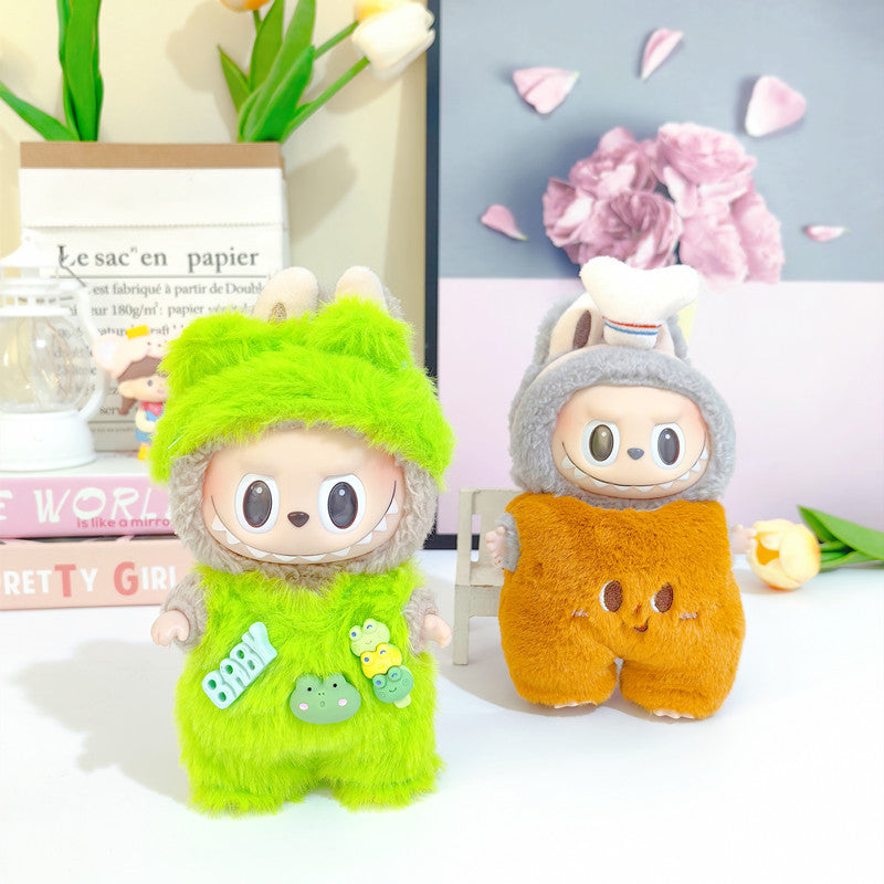 17cm Labubu Doll Clothes Only | Cute Soft Bear Bread Outfit Set for Charm
