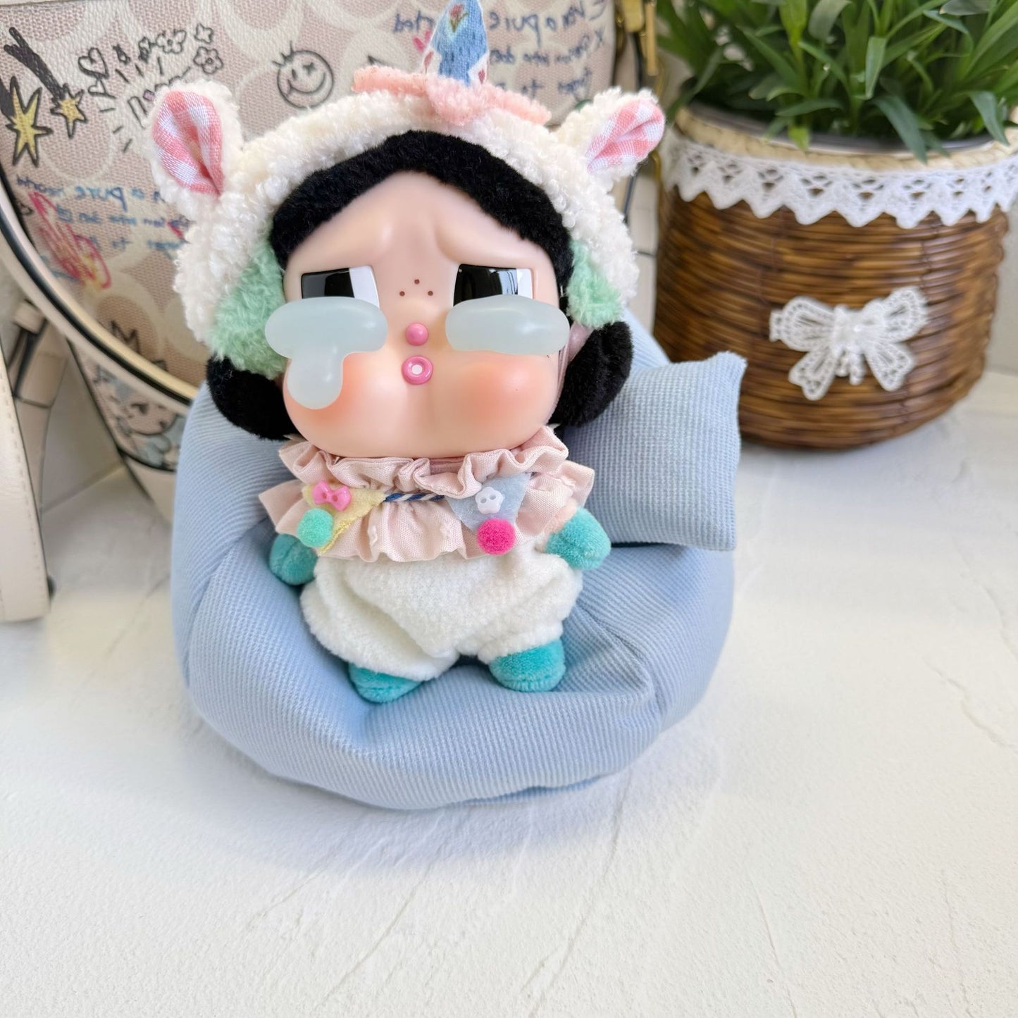 CRYBABY Tears Factory Lamb Set | Clothes Only for Vinyl-Faced Plush Blind Box Dolls