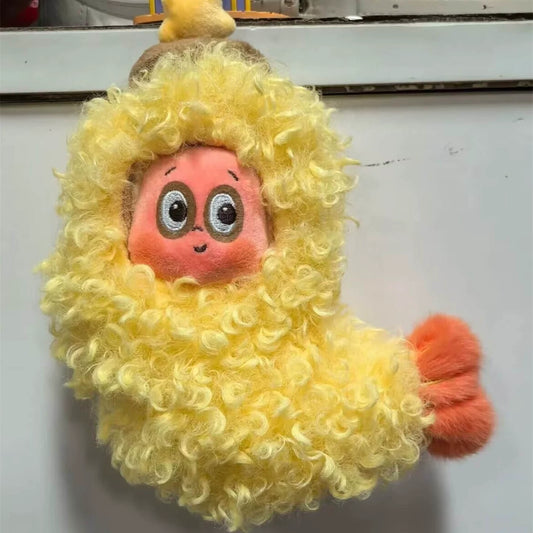 10cm Plush Keychain Outfit - Cute Fried Shrimp Costume for Blind Box Dolls