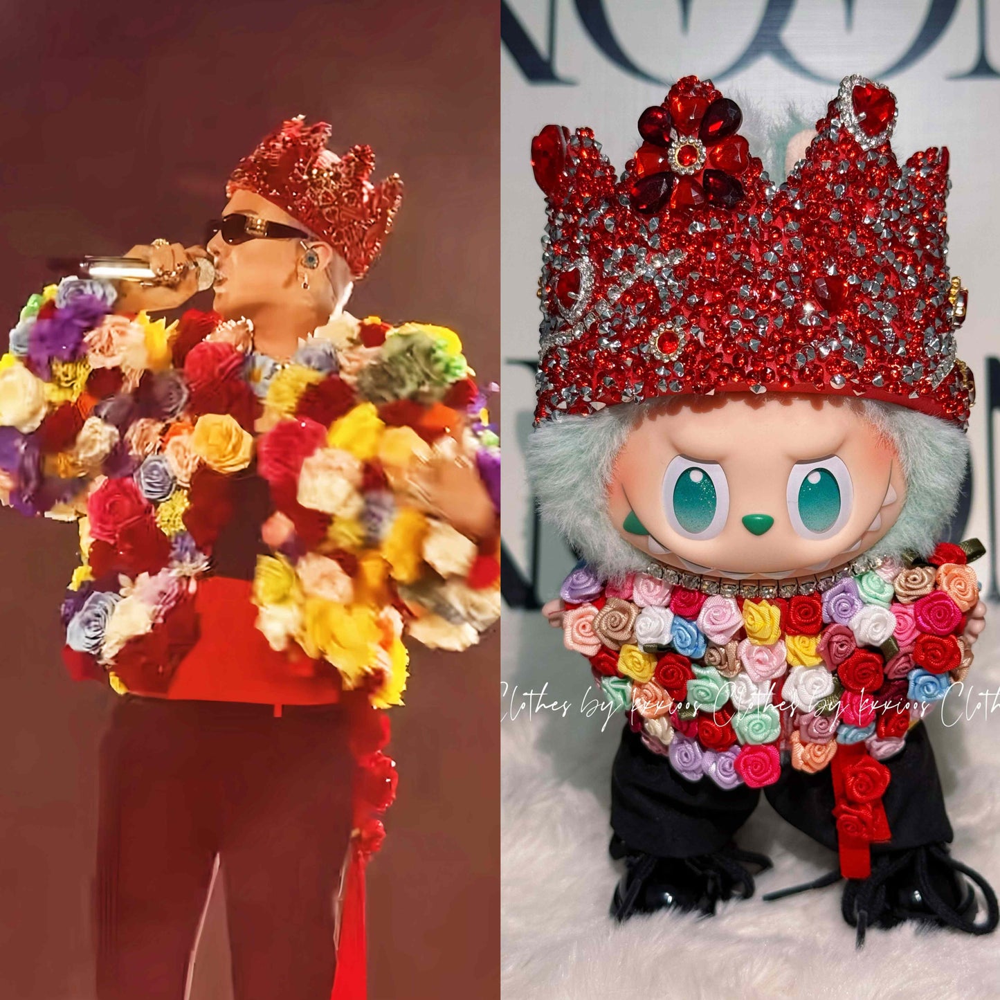 Pop Mart Labubu x G-Dragon High-End Custom Collection | 17cm Vinyl Keychain Outfits for Gen 1-3