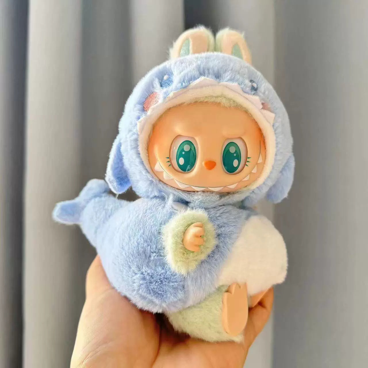 17cm Labubu Gen 1-3 Fuzzy Plush-Like Animal Outfit Set | Vinyl-Compatible Clothes Only for Collectible Dolls