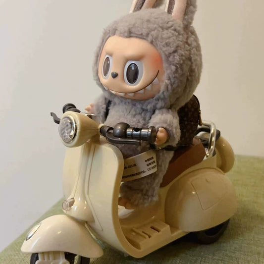 POP MART Labubu 17cm Motorcycle Prop - Vinyl Display Accessory for Blind Box Figures (No Battery/Doll Included) | Cool Bike Stand