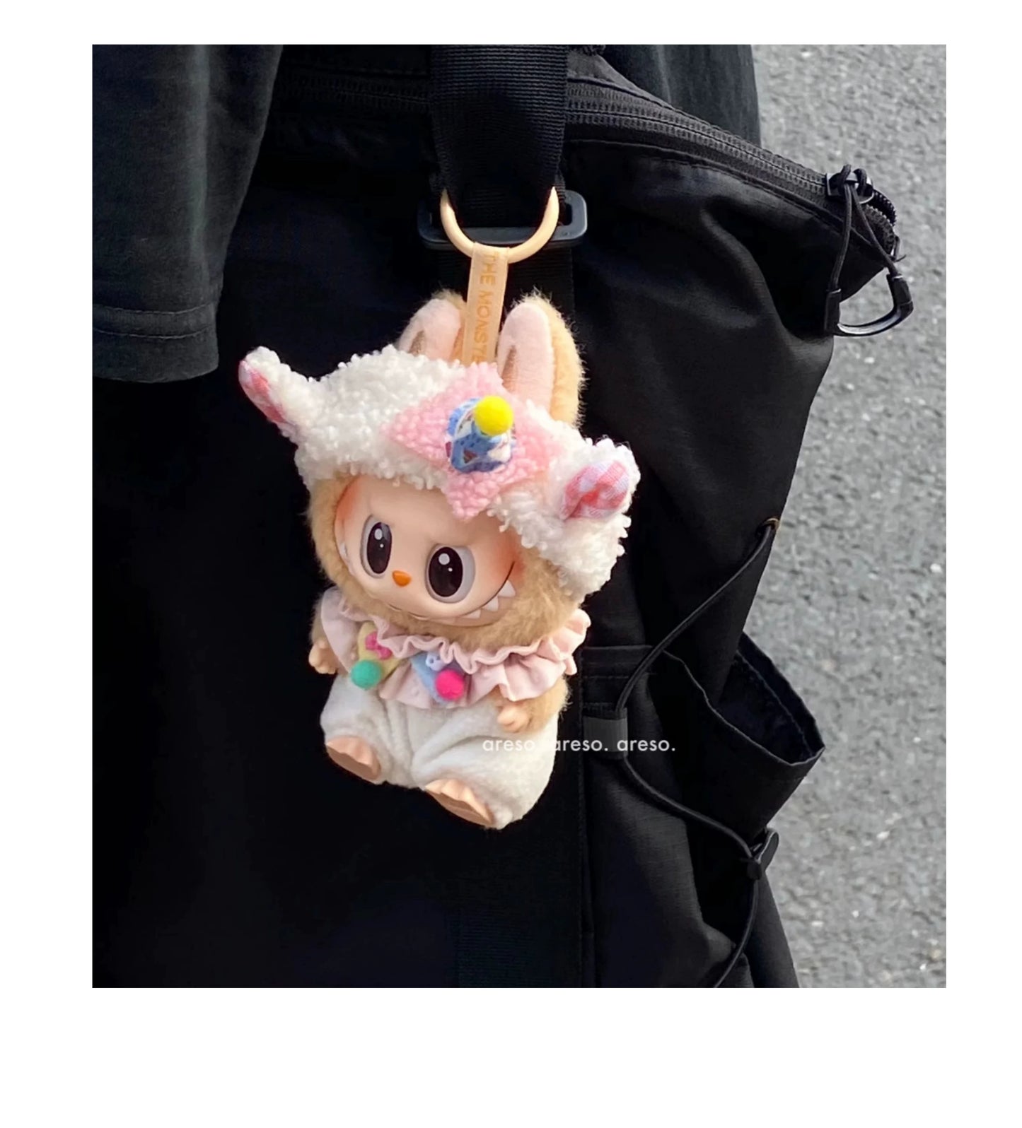POP MART Labubu Doll Clothes - Birthday Sheep Outfit for Sit-Sit Party Gen 1/2/3 Vinyl Figures 17cm (No Doll Included) | Keychain-Compatible