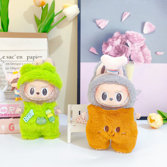 17cm Labubu Doll Clothes Only | Cute Soft Bear Bread Outfit Set for Charm