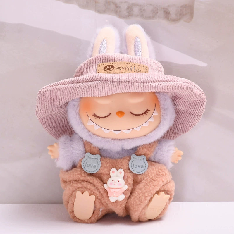 Clothes Only | Labubu Gen 2 Blind Box Charm Overalls Set | Changeable Outfit for Sitting Series Dolls