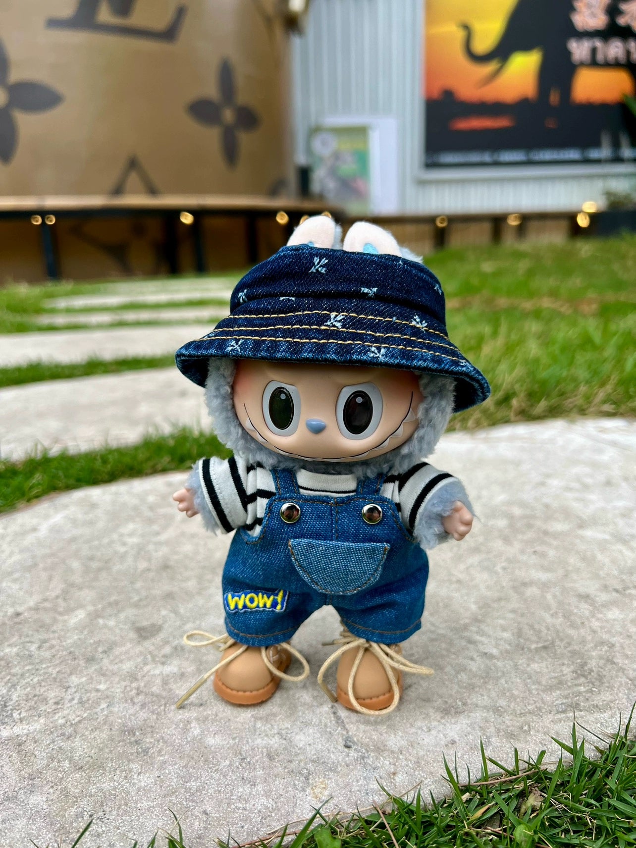 POP MART Labubu WOW Series Doll Clothes - Macaron Vinyl Face Cool Outfit for 17cm Figures (No Doll Included)
