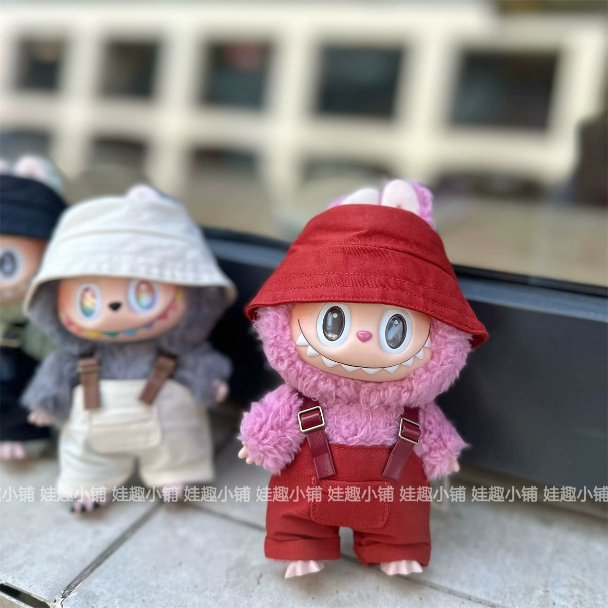 15-17cm Labubu Overalls Outfit - Series 1/2/3 Blind Box Keychain Change Clothes