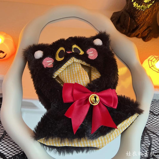 NEW 17cm Labubu Halloween Suit Set - Black Cat Shawl Cape (Fits Gen1/2)