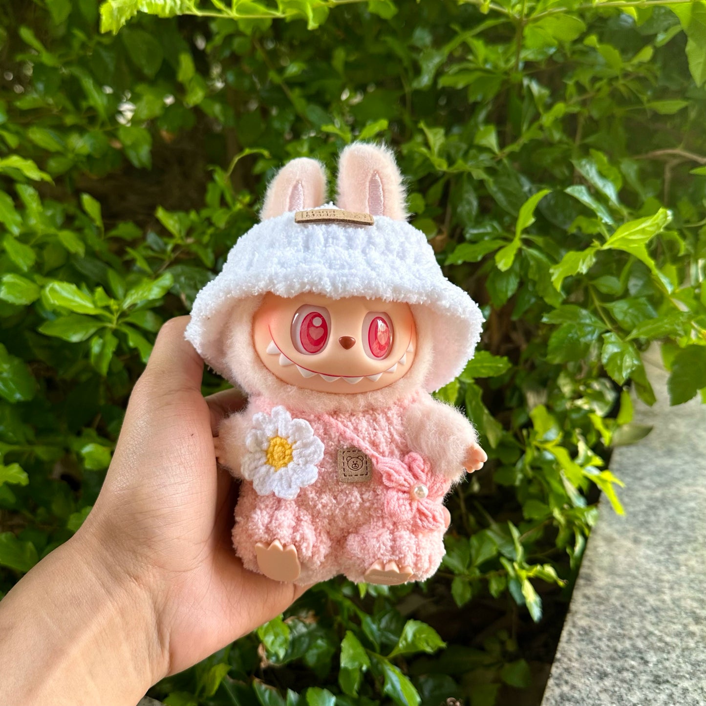 POP MART LABUBU FALL IN WILD CLOTHES SET - Handmade Knitting Fluffy Spring Wild Outfit Set