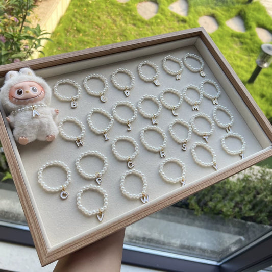Labubu Series 4 Pearl Letter Necklace - Mini Accessory for Doll Clothes