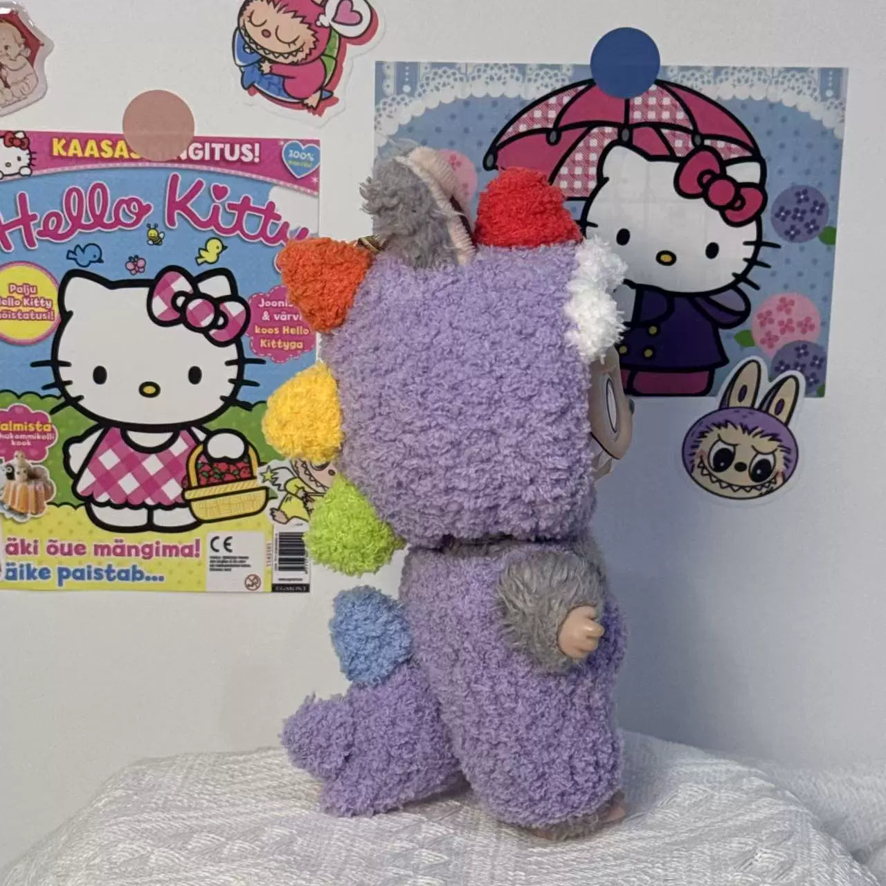 17cm Labubu Doll & Plush Toy Keychain Outfit | Hand-Knitted Little Dinosaur Changeable Clothing