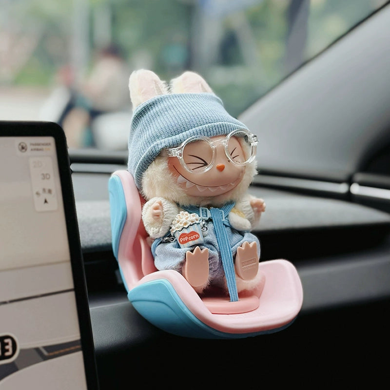 POP MART Labubu Car Air Vent Clip - Secure Holder for 17cm Vinyl Figures | Dashboard/Seat Decoration (Not a Safety Seat)