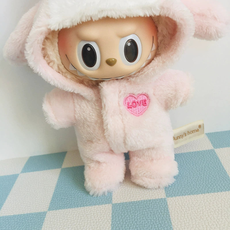 17cm Labubu My Melody Onesie - Cute Outfit for Keychain Doll Clothes Blind Box