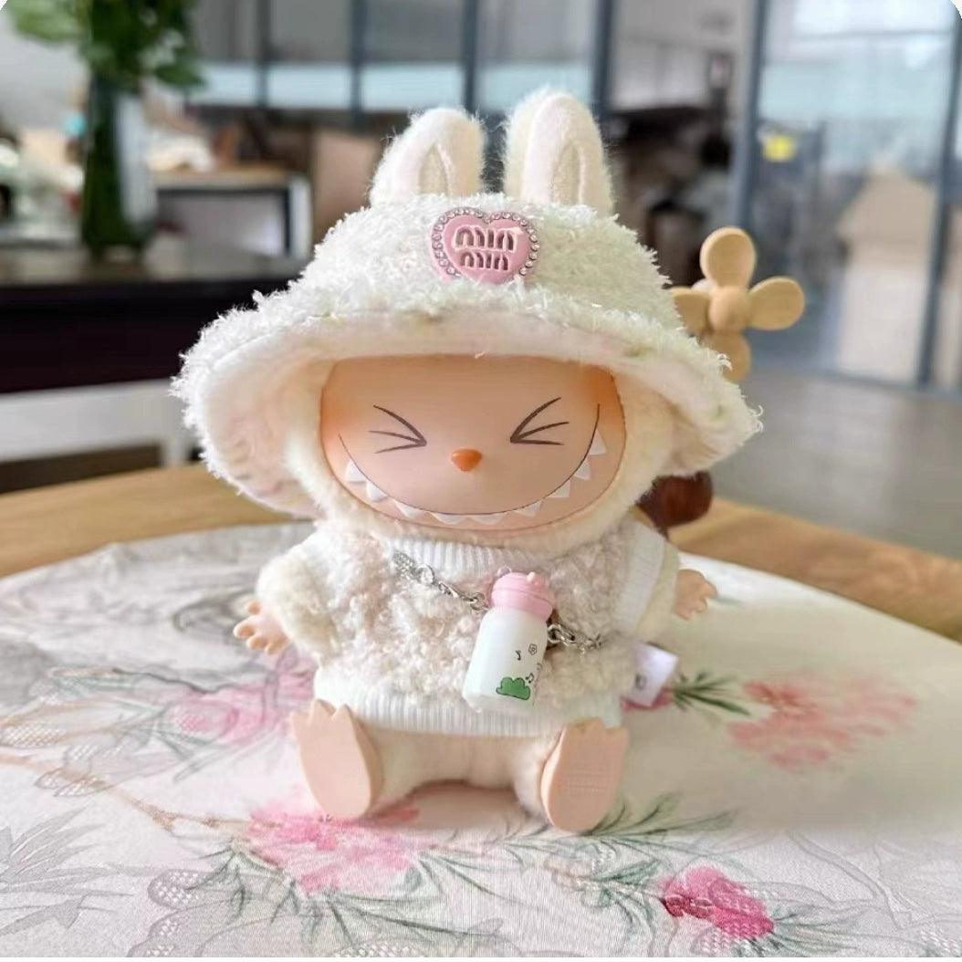 Labubu Gen 1 & 2 Doll Clothes: Sitting Party Series Overalls Set for Blind Box Charms (Clothes Only)
