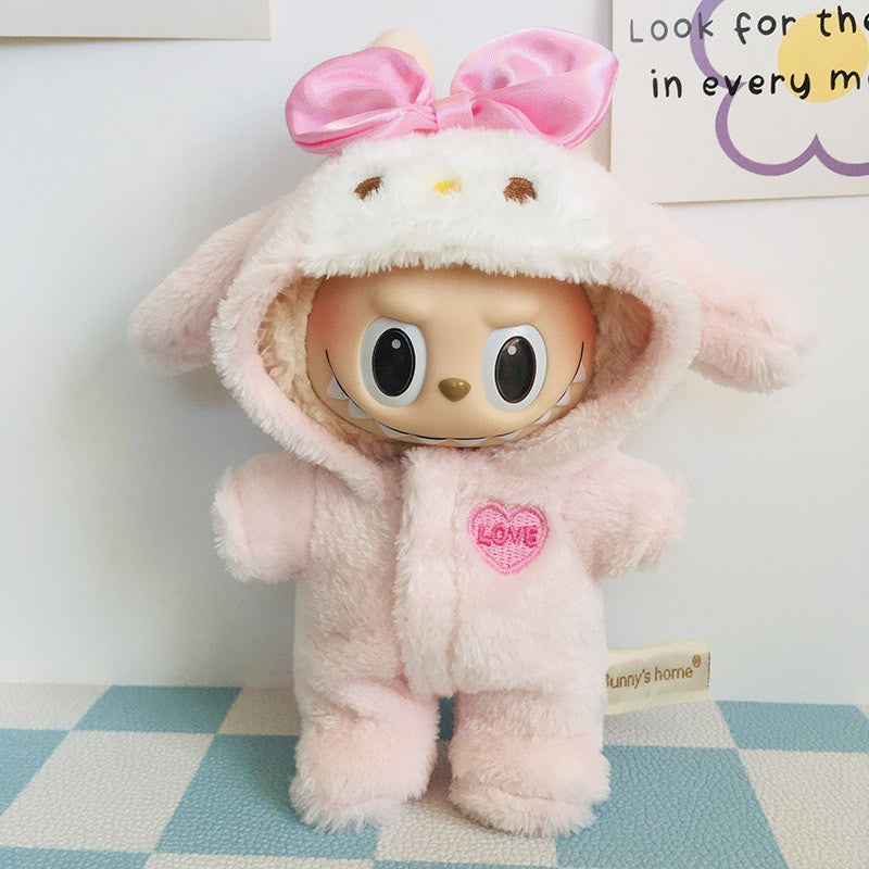 **(Clothes Only) 17cm Labubu Charm Doll Clothes Blind Box | Shark, Bee & Dinosaur Outfit Set**