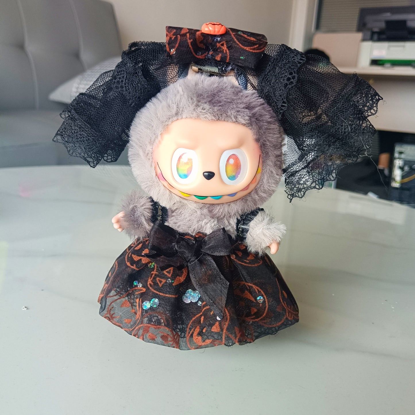 17cm Labubu Keychain Doll Clothes | Pumpkin Tulle Skirt & Christmas Outfits | Replacement Wear for Plush Charms