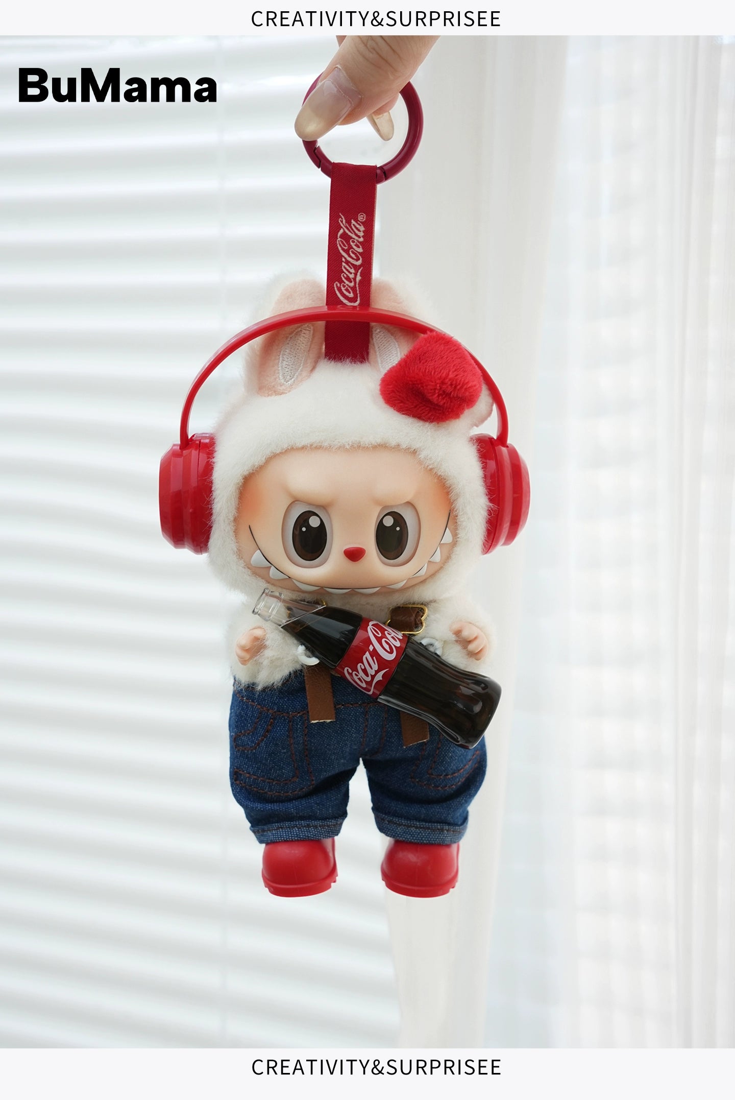 Pop Mart x Coca-Cola Labubu Gen 1-3 New Denim Overalls Set | Fits 17cm Vinyl Standing Dolls