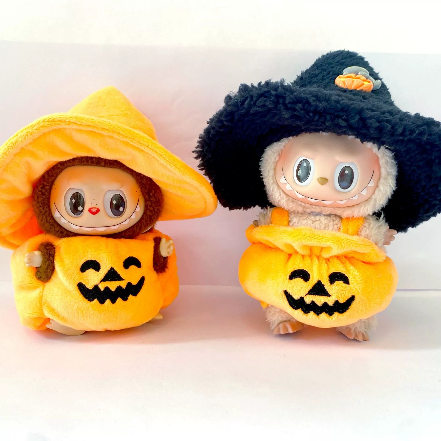 Labubu Halloween Costume Set - 17cm Pumpkin Dress & Witch Hat for Gen1-3 Dolls