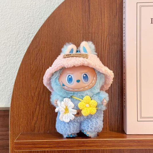 17cm Labubu Knit Doll Clothes | Handmade Crocheted Outfit Set | Fits 1st-3rd Gen Keychain/Plush Figures