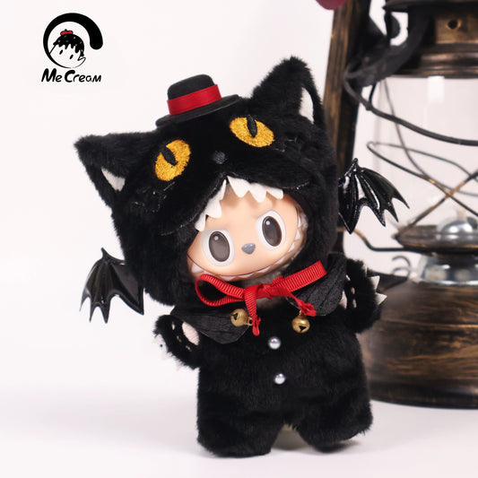 Labubu 1/2/3 Gen Halloween Witch & Black Cat Outfit Set - Cute Plush Clothes
