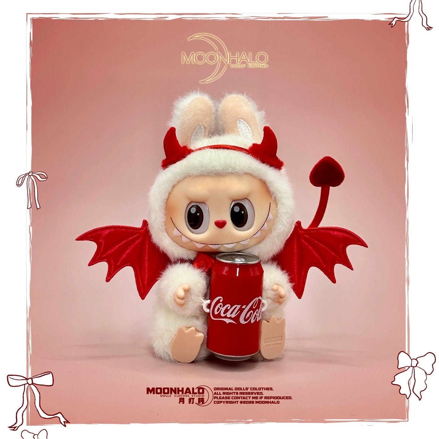 17cm Labubu Halloween Trick-or-Treat Red Devil Outfit Set | Wings, Tail & Horns Included