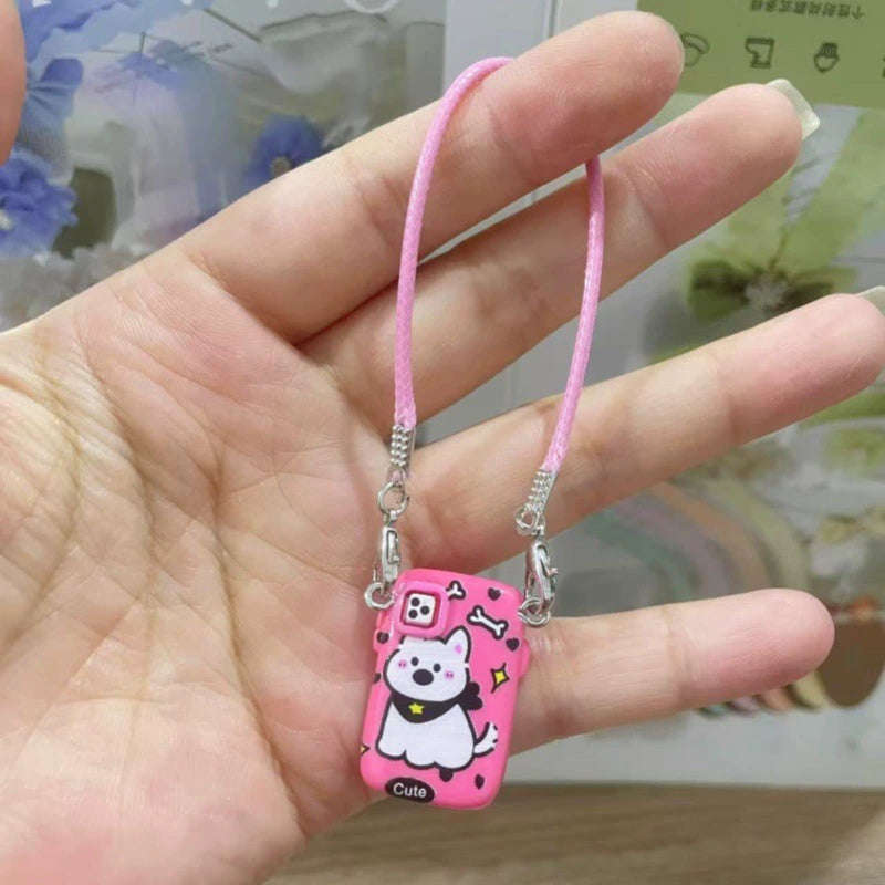 Labubu Charm | Mini Cartoon Pattern Phone Case Charm Model, Creative Neck-Hanging Doll Pendant