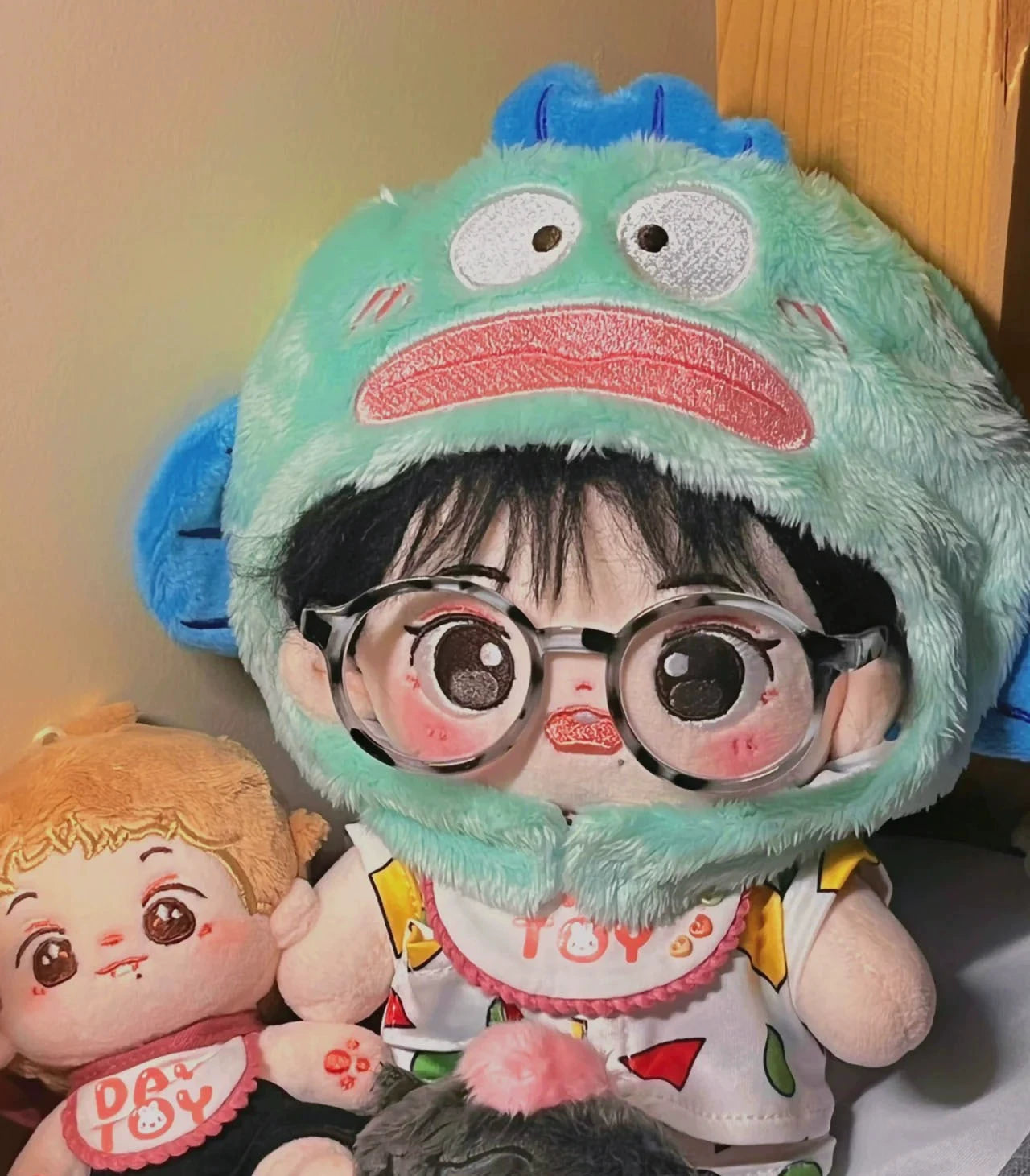 20cm Cotton Doll Glasses | Black Frame with Clear & Colorful Lenses Sunglasses Accessories for Photography Props