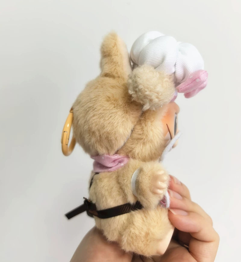 15/17cm Labubu Chef Outfit - Pink Dot Kitchen Set for Sitting Party Series Doll