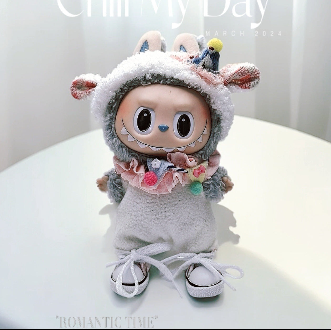 Labubu Series 1/2 Macaron Outfit - Cute Birthday Sheep Clothes for Sitting Doll