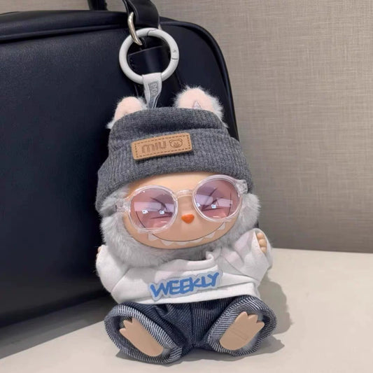**Labubu x G-Dragon GD Concert Mint Green Outfit Set | Fits Gen 1-3 Macaron Vinyl Charms**