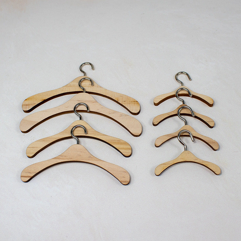 Wooden Hanger with Clothes Rack - Cotton Doll Display Stand with Assembly Accessories