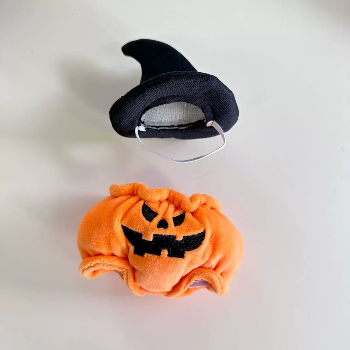 Halloween Labubu Costume Set - Pumpkin Jumpsuit & Witch Hat for Vinyl Figures
