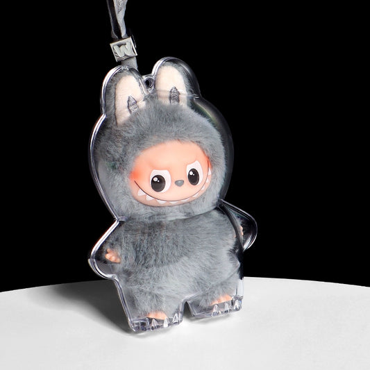 POP MART Labubu 4.0 Heart Code Case - Clear Dust Cover for Series Vinyl Figure Protection