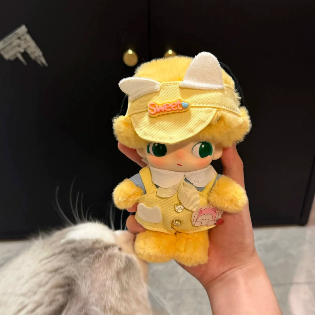 DIMOO Vinyl Doll Outfit - Star Overalls Set for Cute Plush Keychain Clothes Change