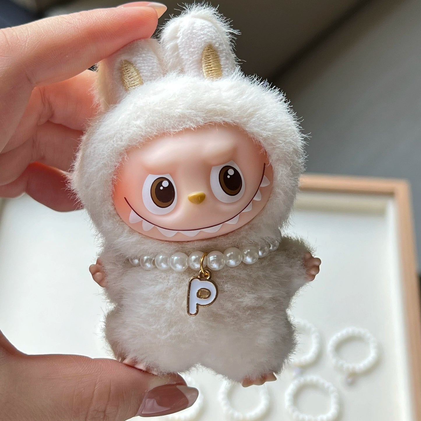 10cm Labubu 4.0 Heart Code Necklace - New Outfit Accessory for Vinyl Doll Clothes