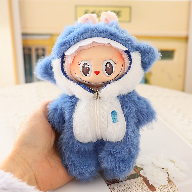 Labubu 1st-3rd Gen Clothes Only | Cute Shark Onesie for Vinyl Keychain Charms | Replacement Doll Outfits