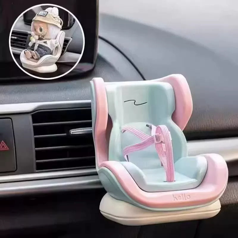 Labubu Car Seat Decoration for Pop Mart Fans | Compatible with Sitting Party Series