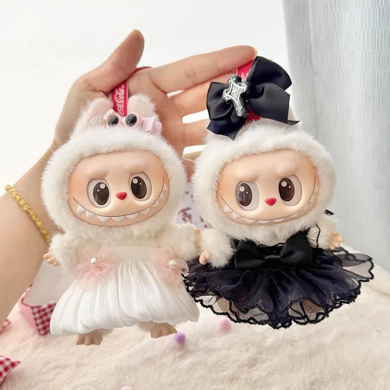 Labubu Halloween Outfit - Devil & Angel Set for Keychain Doll Clothes