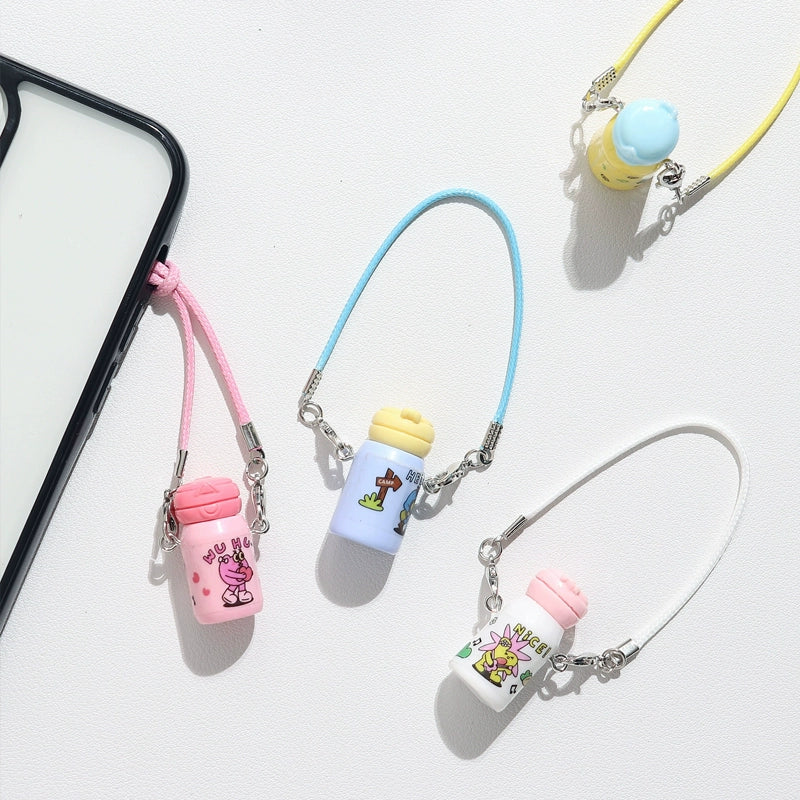 Miniature Thermos Charm Set – Lilliputian Lifelike Mini Items, Compact Portable Toy Pendant for Bags