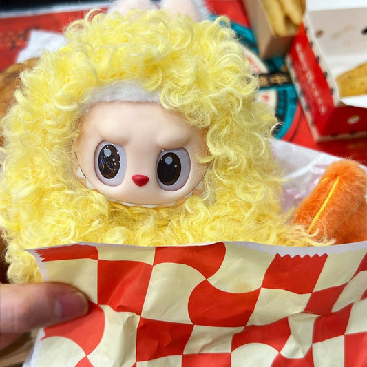 Pop Mart LABUBU 'Tempura Shrimp' Outfit Set - Complete Costume for 1st/2nd/3rd Gen Sit Series Vinyl Figures, 17cm Cute Food-Themed Doll Clothes