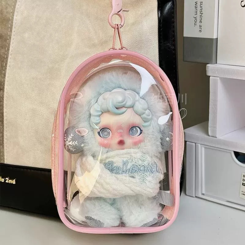 PVC Transparent Crossbody Bag | Dust-Proof Display Storage for Labubu & Cotton Dolls