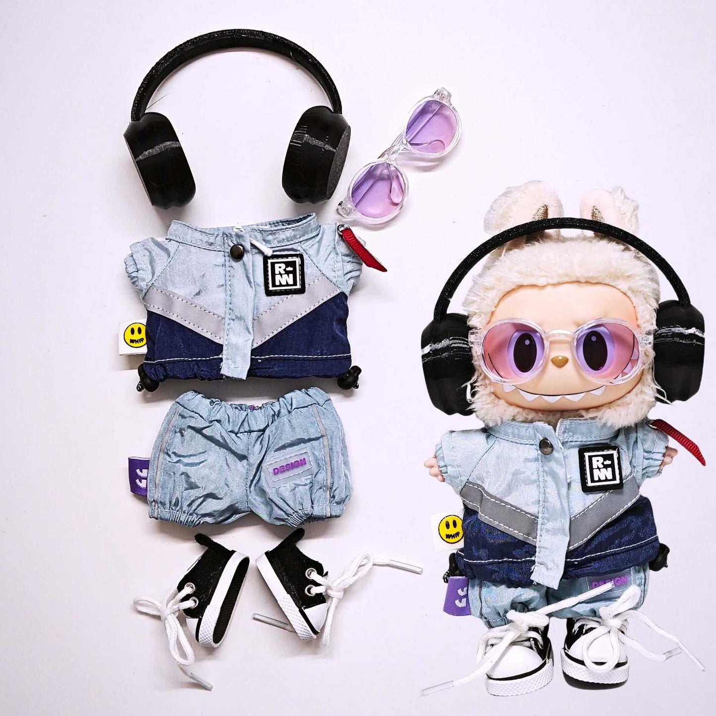 Labubu Stylish Gradient-Colored Glasses & Clothing Accessories | Universal Fit for Gen 1-3