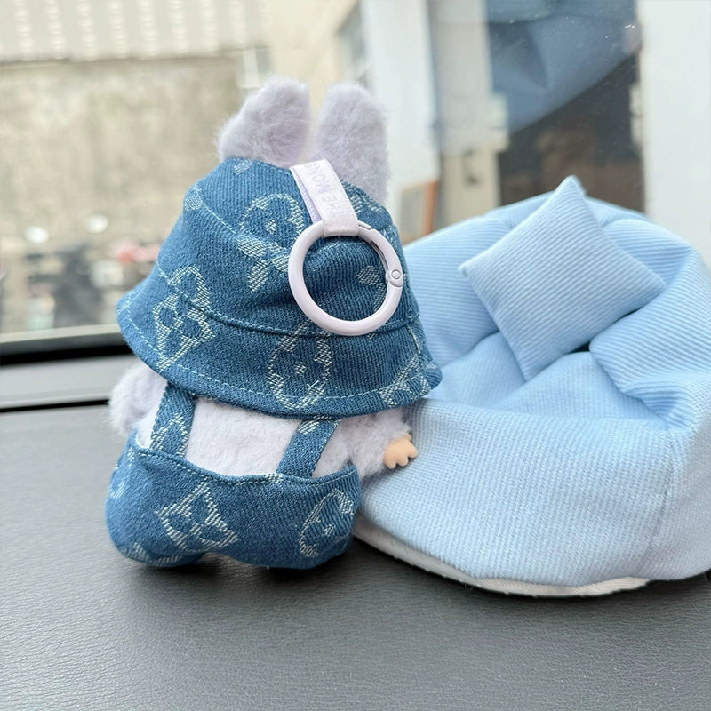 Labubu Overalls Outfit for 17cm Series 1/2/3 Vinyl Figures - Doll Clothes Change Costume