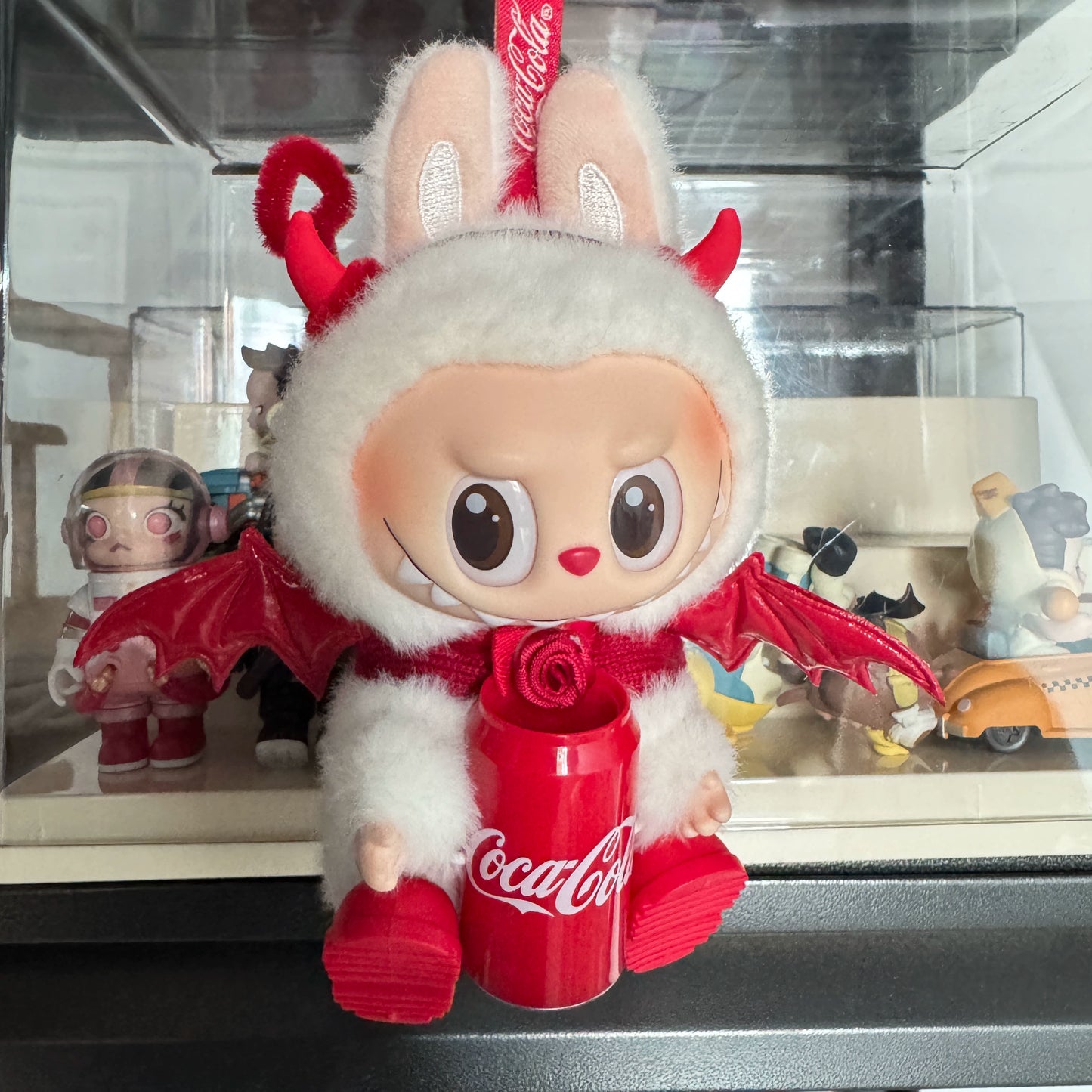 Labubu Coca-Cola Sitting Party Outfit - Red Devil Costume w/ Wings & Tail for Vinyl Doll