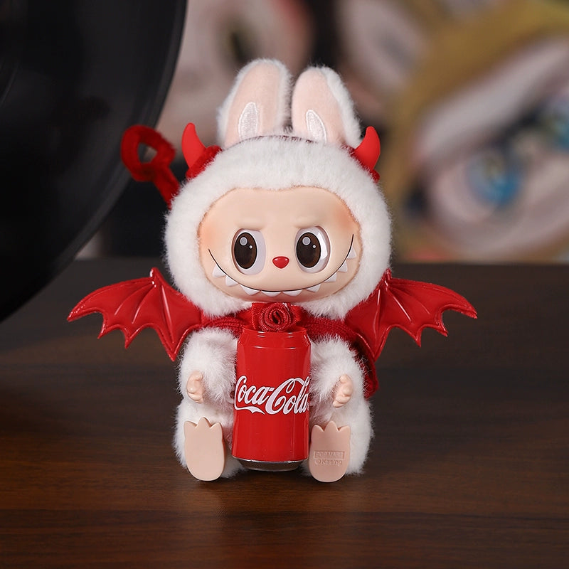 Labubu Halloween Outfit - Red Devil Wings & Headband 2-Piece Set for Vinyl Doll