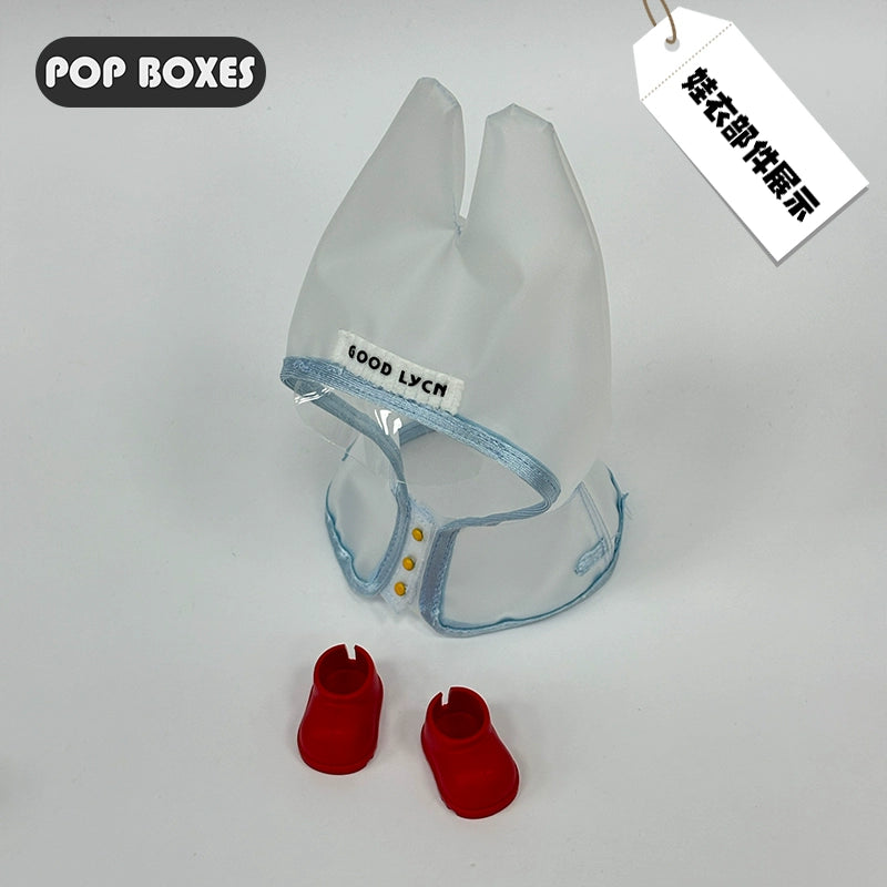 17cm Labubu Transparent Raincoat | Doll Clothes | Without Shoes