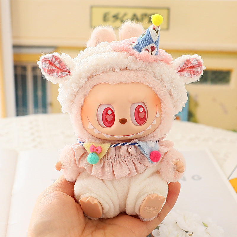 Labubu 1st-3rd Gen Clothes Only | Cute Shark Onesie for Vinyl Keychain Charms | Replacement Doll Outfits