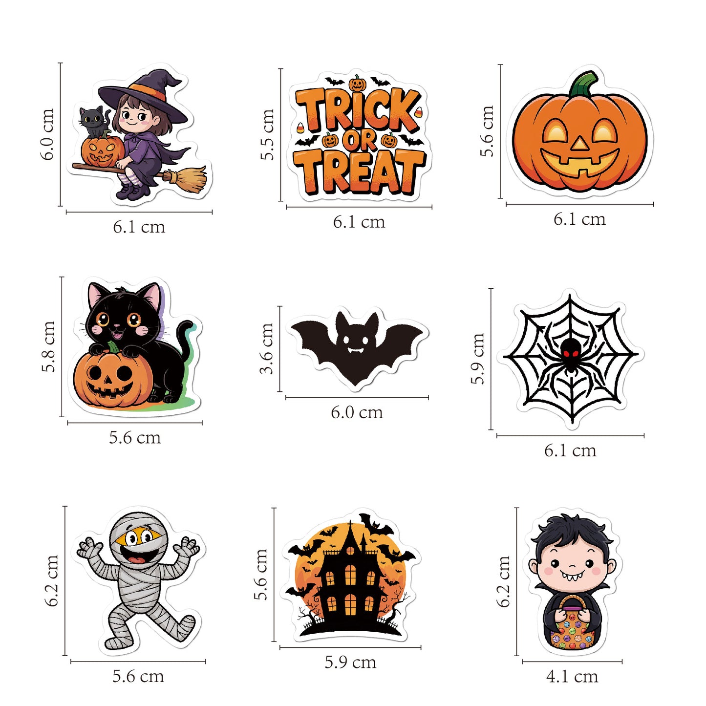 2025 Halloween Stickers - Holographic Waterproof Decals for Cups, Party Gifts, Decor